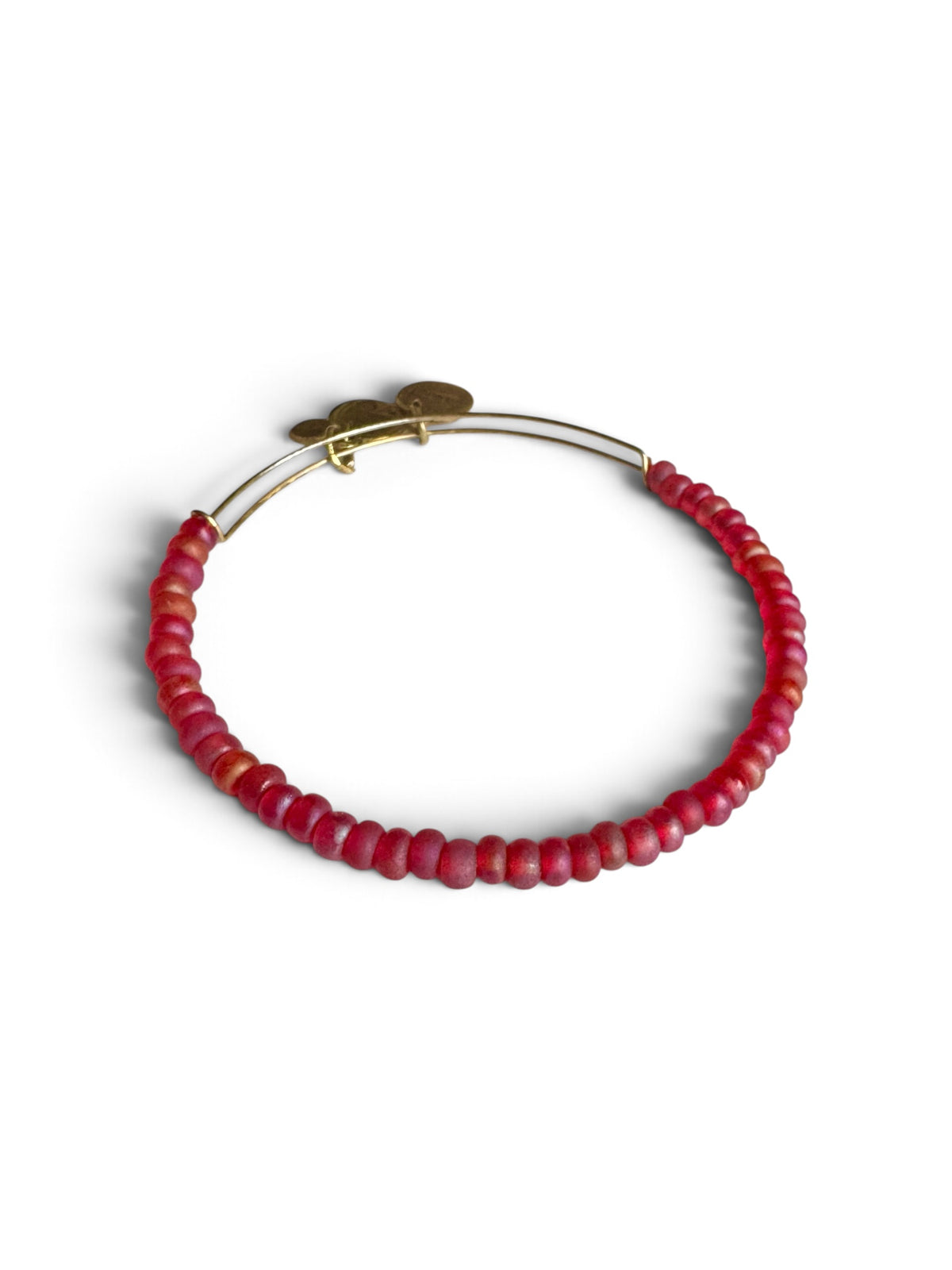 Alex and Ani - Red Translucent Matte Glass Beads Bangle Bracelet