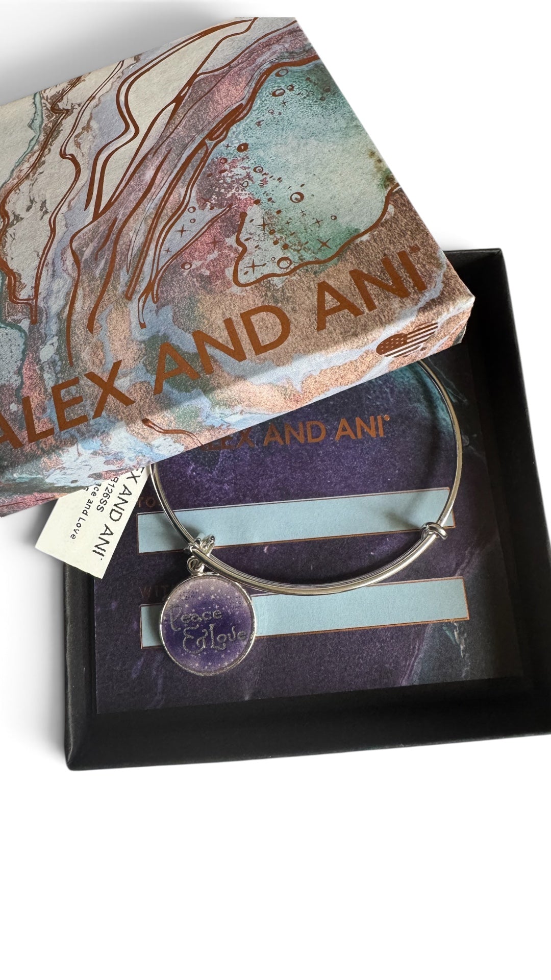 Alex and Ani - Peace & Love Charm Bangle Bracelet