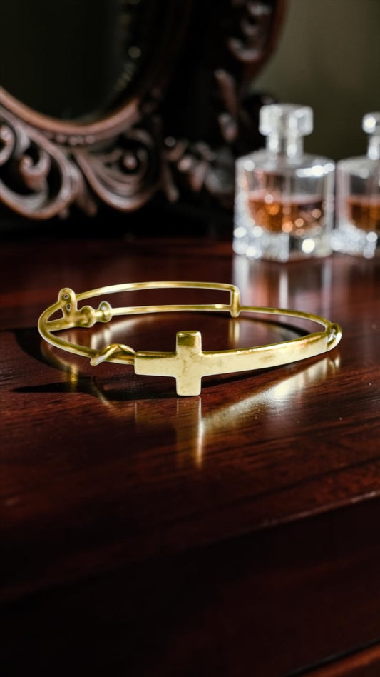 Alex and Ani -Spiritual Armor Sideways Cross Wrap Wire Bangle Bracelet