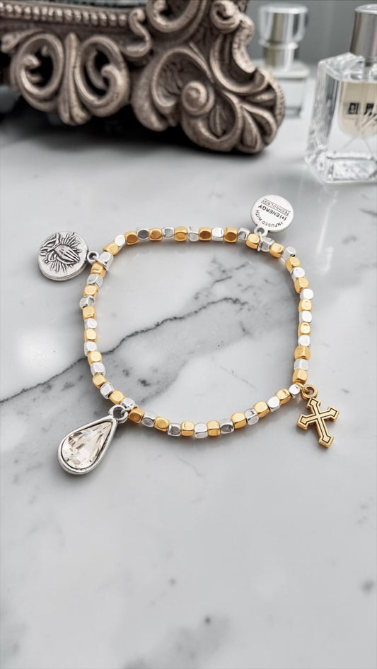 Alex And Ani - Faith & Hope Multi Charm Stretch Bracelet