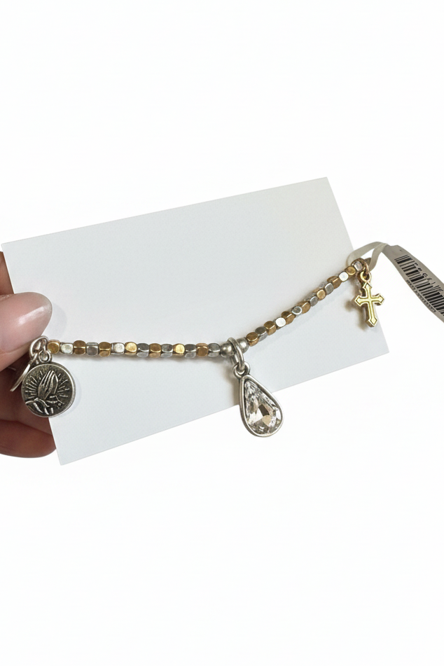 Alex And Ani - Faith & Hope Multi Charm Stretch Bracelet