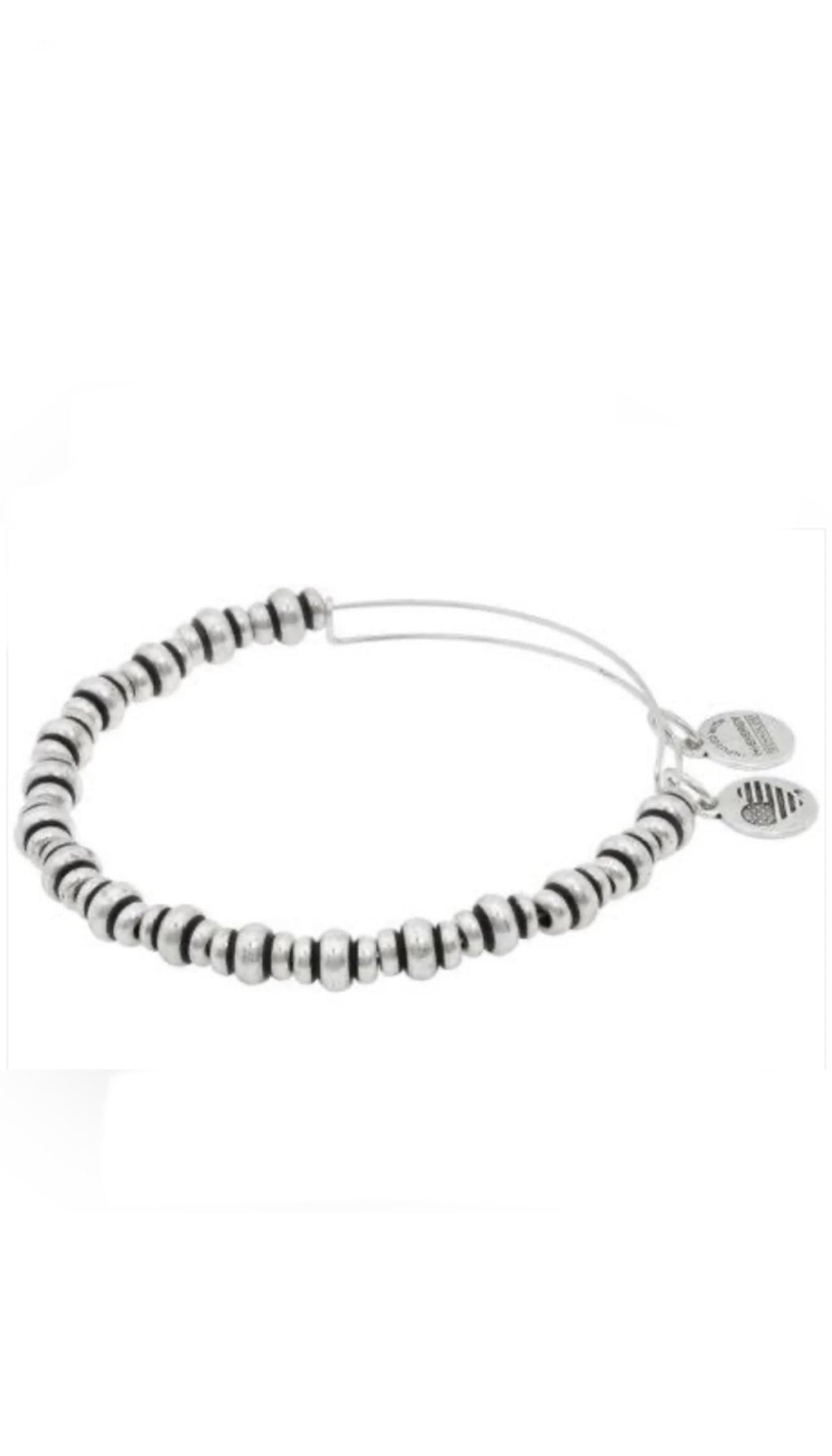 Alex and Ani - Special Sale 2 Charm Bangle Bracelets, April Clear Swarovski Crystal Teardrop & Nile Beaded Bangle