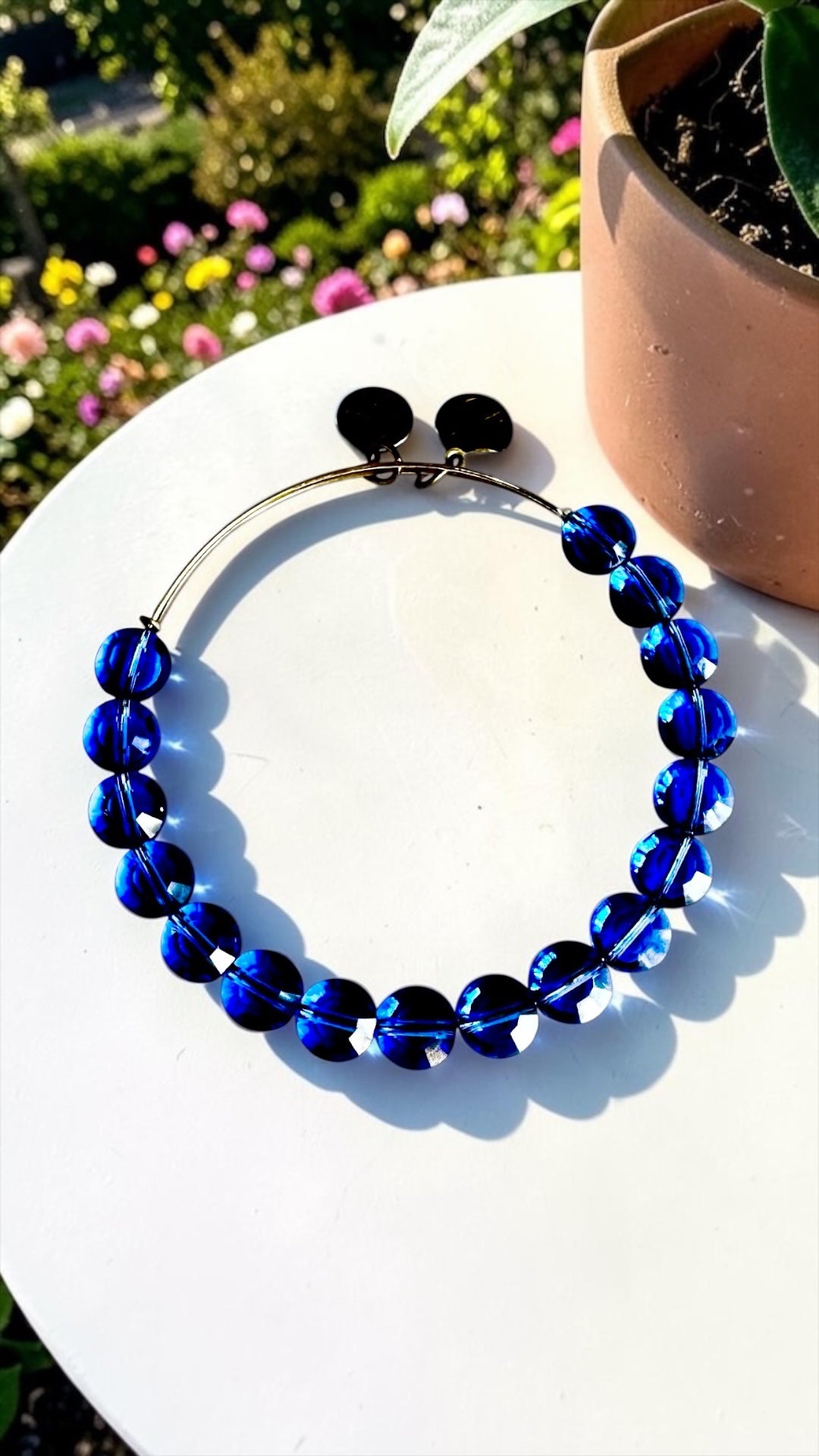 Alex and Ani - Blue Sapphire Luxe Rafaelian Silver Bangle Bracelet
