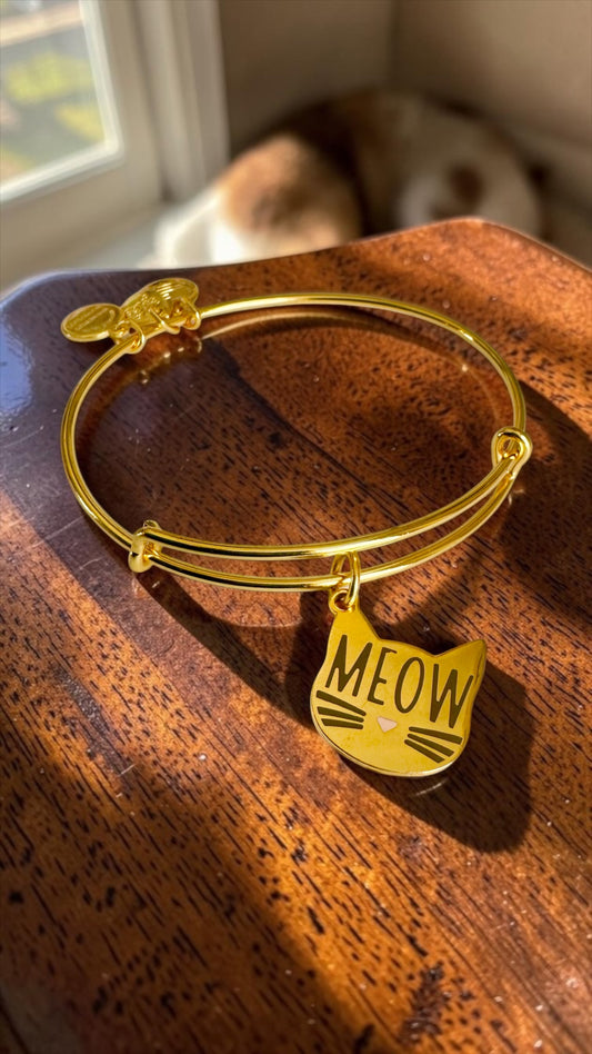 Alex and Ani - Meow Cat Charm Bangle Bracelet