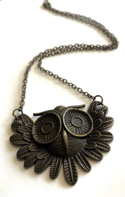 Bronze Owl on Chain with Lobster Clasp