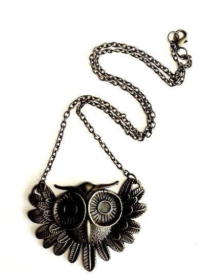 Bronze Owl on Chain with Lobster Clasp