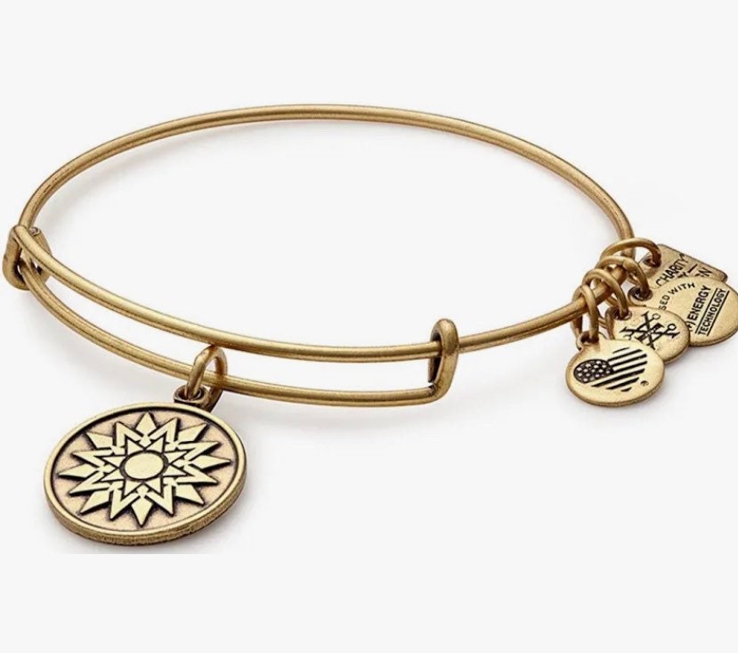 Alex and Ani - New Beginnings, Flower Charm Start Your Life With One New Step, Rafaelian Gold/Silver, Recovery Charm