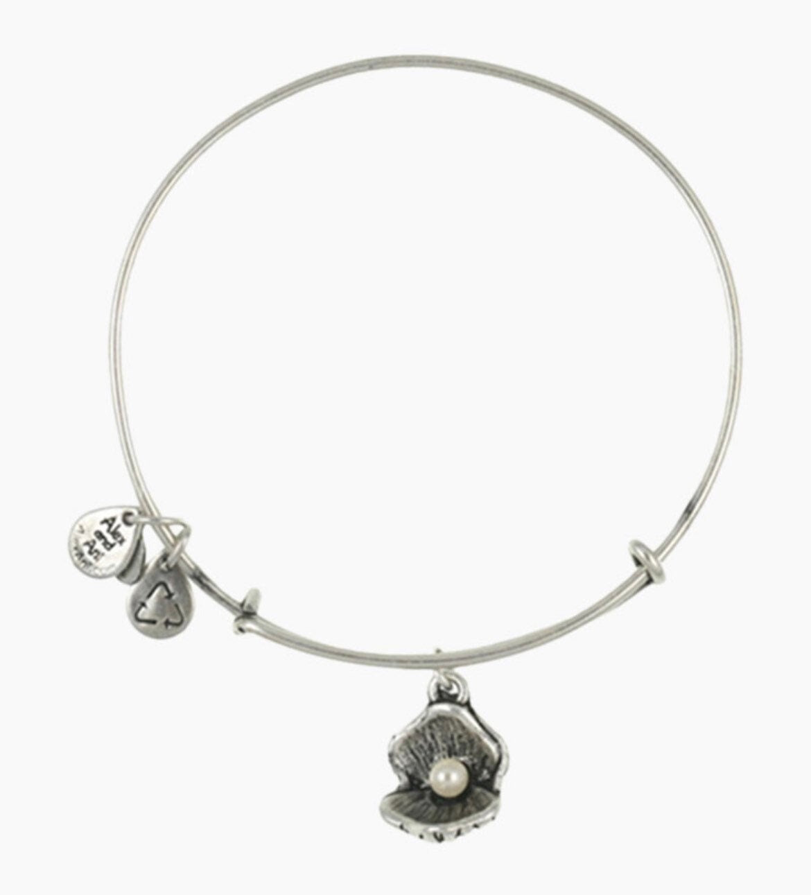 Alex and Ani - Alex and Ani Oyster Clam with Pearl Charm Bangle Bracelet