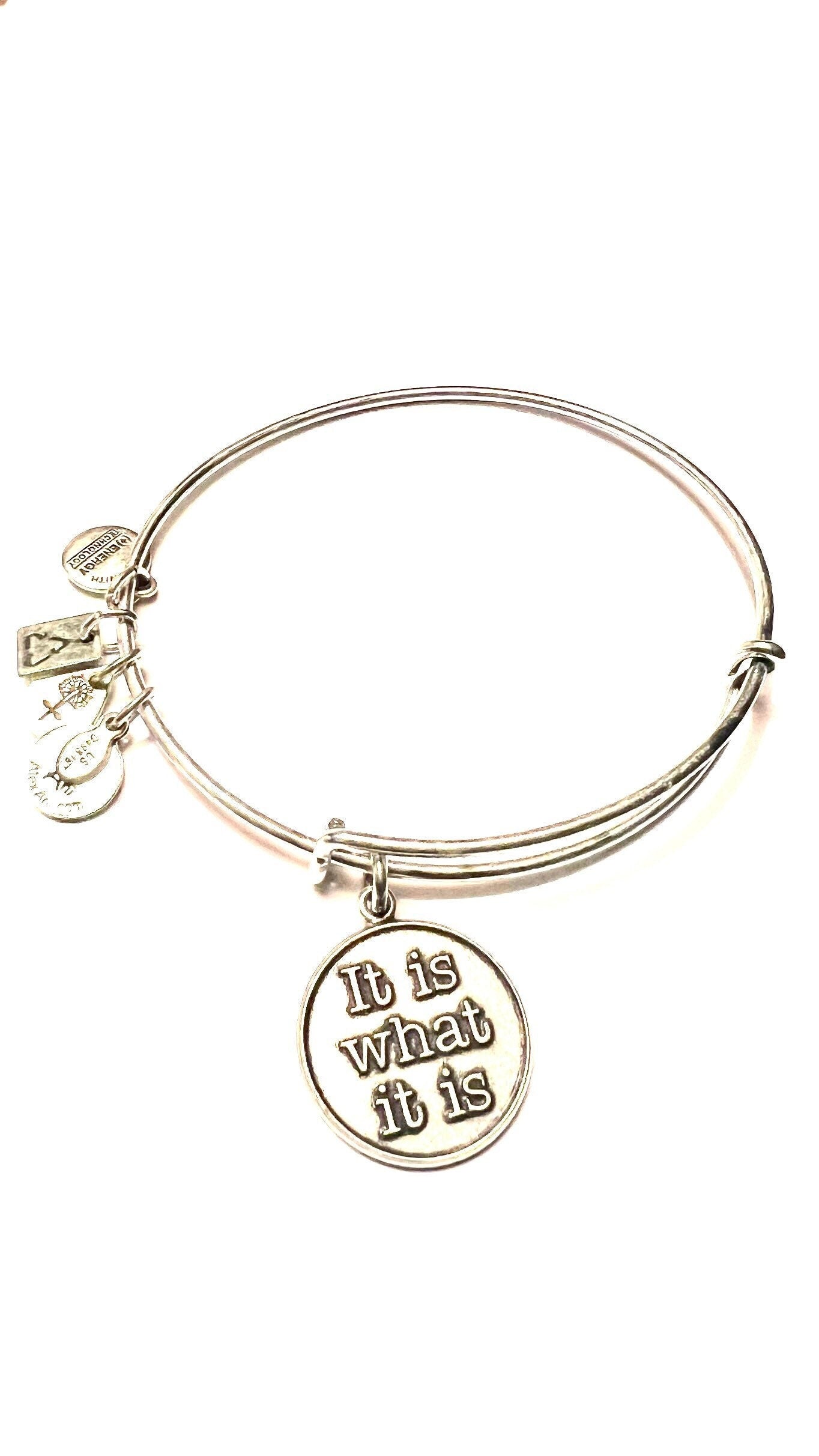 Alex and Ani - “It Is What It Is” Charm Bangle Rafaelian Silver/Gold, Stackable, Adjustable, Collector’s Bracelet, Gift for Her