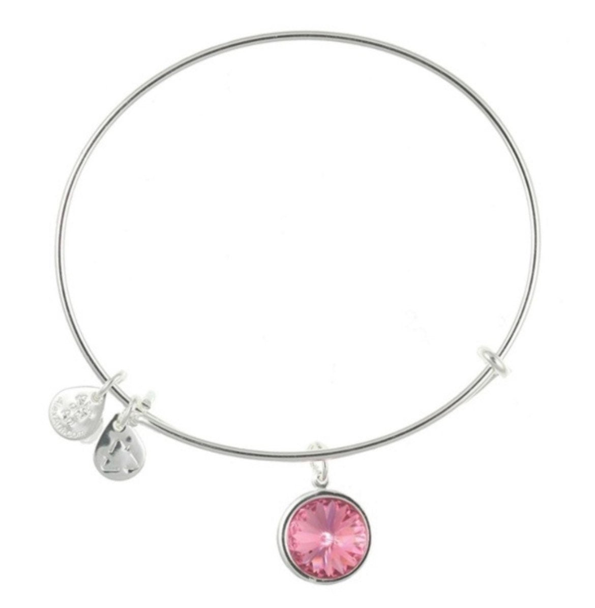 Alex and Ani - October Birthstone, Clear Rose Crystal Charm Bangle Bracelet