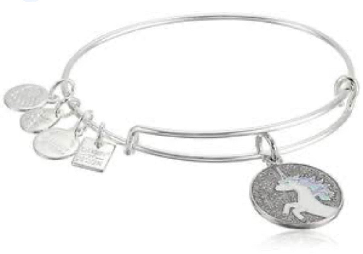 Alex and Ani - Unicorn Charm, Rafaelian Shiny Silver/ShinyGold, Stackable, Adjustable, Collector’s Bracelet, Gift for Her