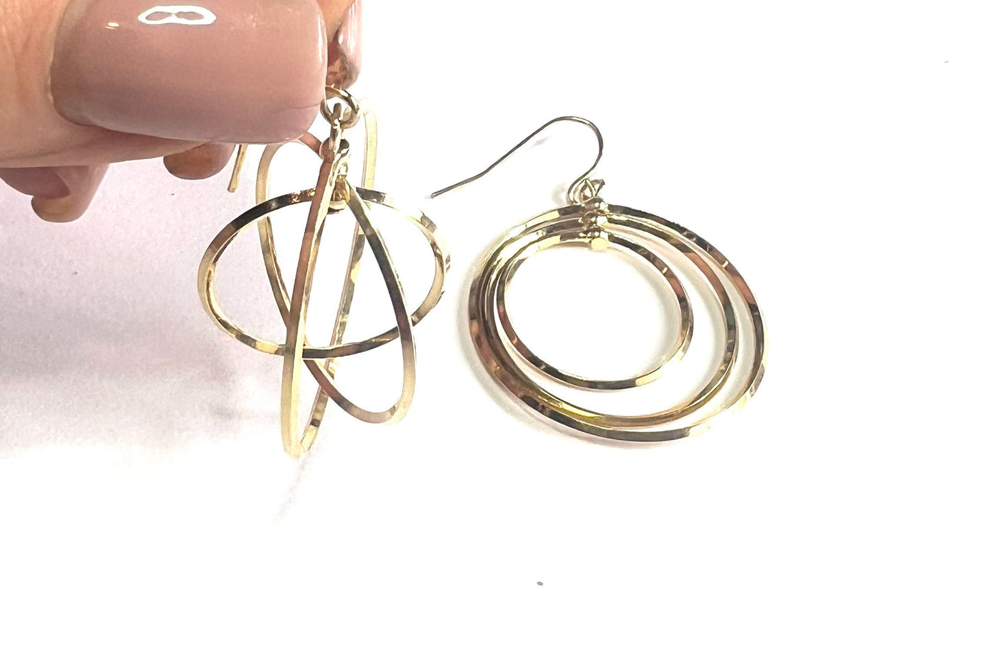 Lauren by Ralph Lauren Gold Tone Floating Hoops, Gold Hoops, Pierced Earrings, Gift for her