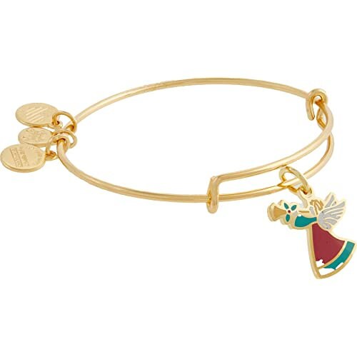 Alex and Ani - Color Infusion Holiday Angel Bracelet Charm Bangle, Adjustable and Stackable, Shiny Gold, Rafaelian Gold