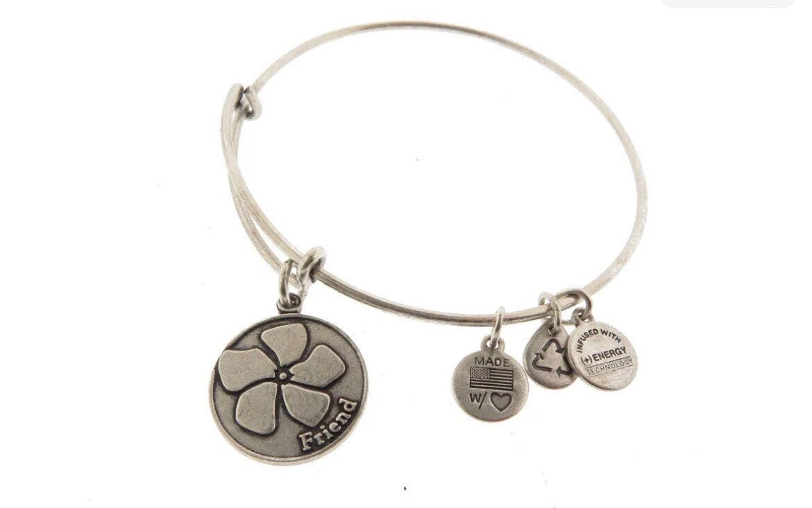 Alex and Ani - “Friend” Charm in Rafaelian Silver or Rafaelian Gold Bangle Bracelet, for Your BFF, Collectable Gift for Her, NWT+ White Card