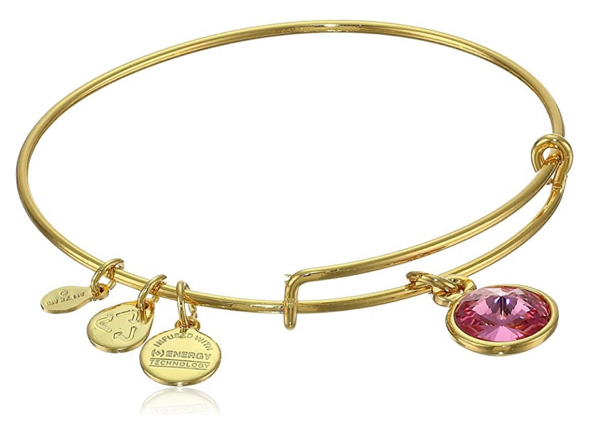 Alex and Ani - October Birthstone, Clear Rose Crystal Charm Bangle Bracelet