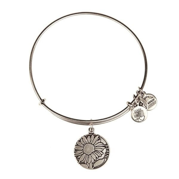 Alex and Ani - Niece in Rafaelian Gold/Silver Finish Charm Bangle Bracelet, Collectors Gift for Her