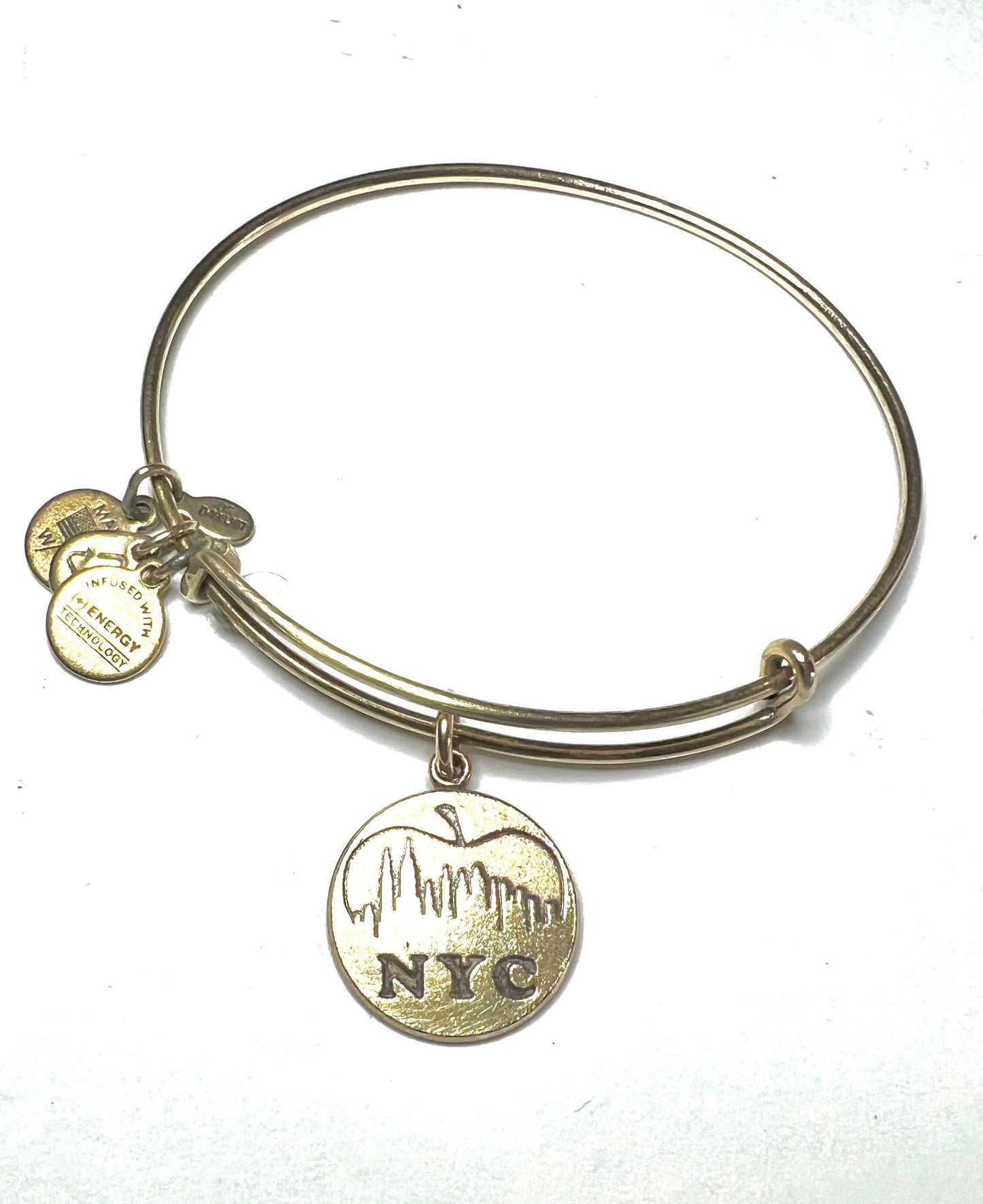 Alex and Ani - NYC, New York City Sky Line II Charm, Rafaelian Gold/Silver Bangle Bracelet, Collectors Gift for Her