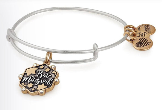 Alex and Ani - The Bat Mitzvah Charm, NWT & Card, Dangling Charms in Rafaelian Gold/Silver Two Toned, Special Gift for Her