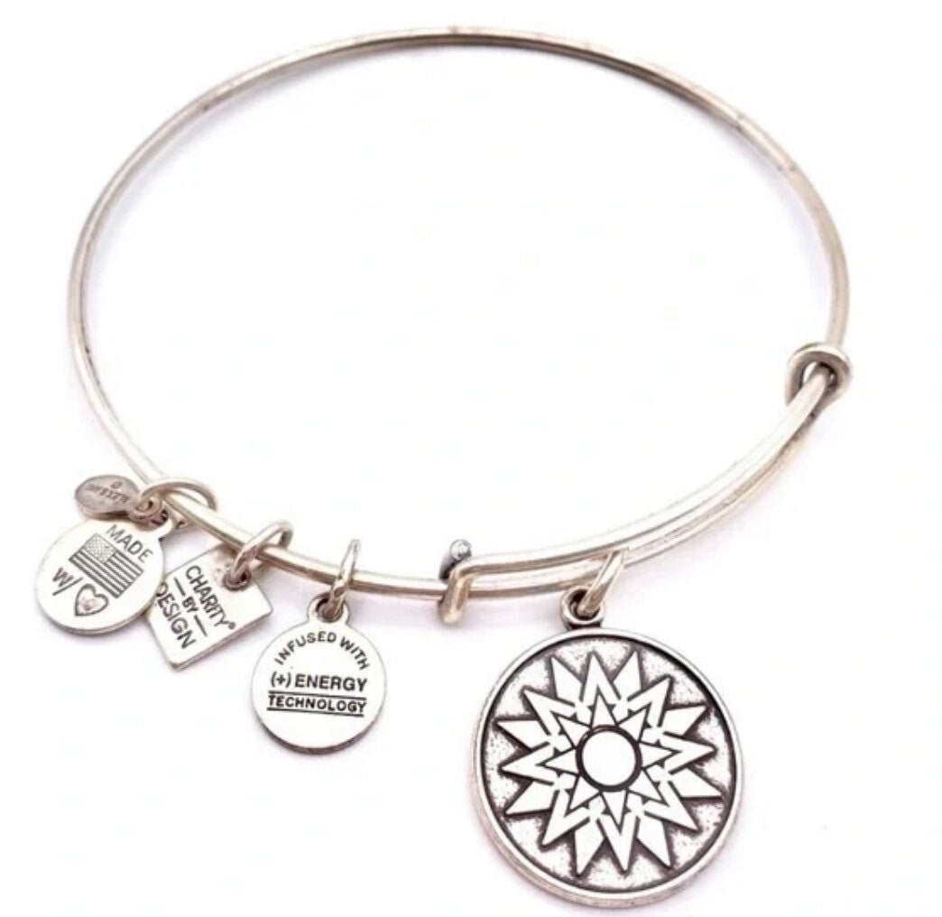 Alex and Ani - New Beginnings, Flower Charm Start Your Life With One New Step, Rafaelian Gold/Silver, Recovery Charm