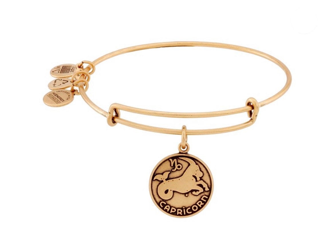 Alex and Ani - Capricorn Zodiac Charm Bangle Bracelet, 12/21-01/20, Rafaelian Gold Finish, Gift For Her