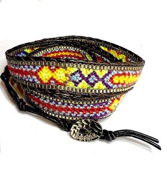 Nakamol Collection - Woven Southwest 3 Times Wrap Bracelet