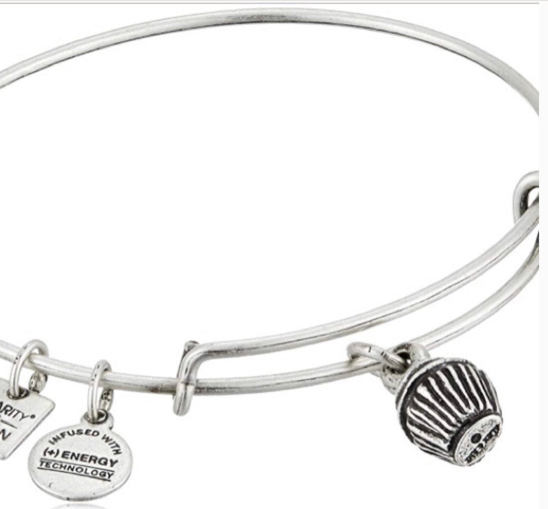 Alex and Ani - Cupcake Charm Bangle Rafaelian Silver/Gold, Stackable, Adjustable, Collector’s Bracelet, Collector’s Gift for Her, NWOT & NWT