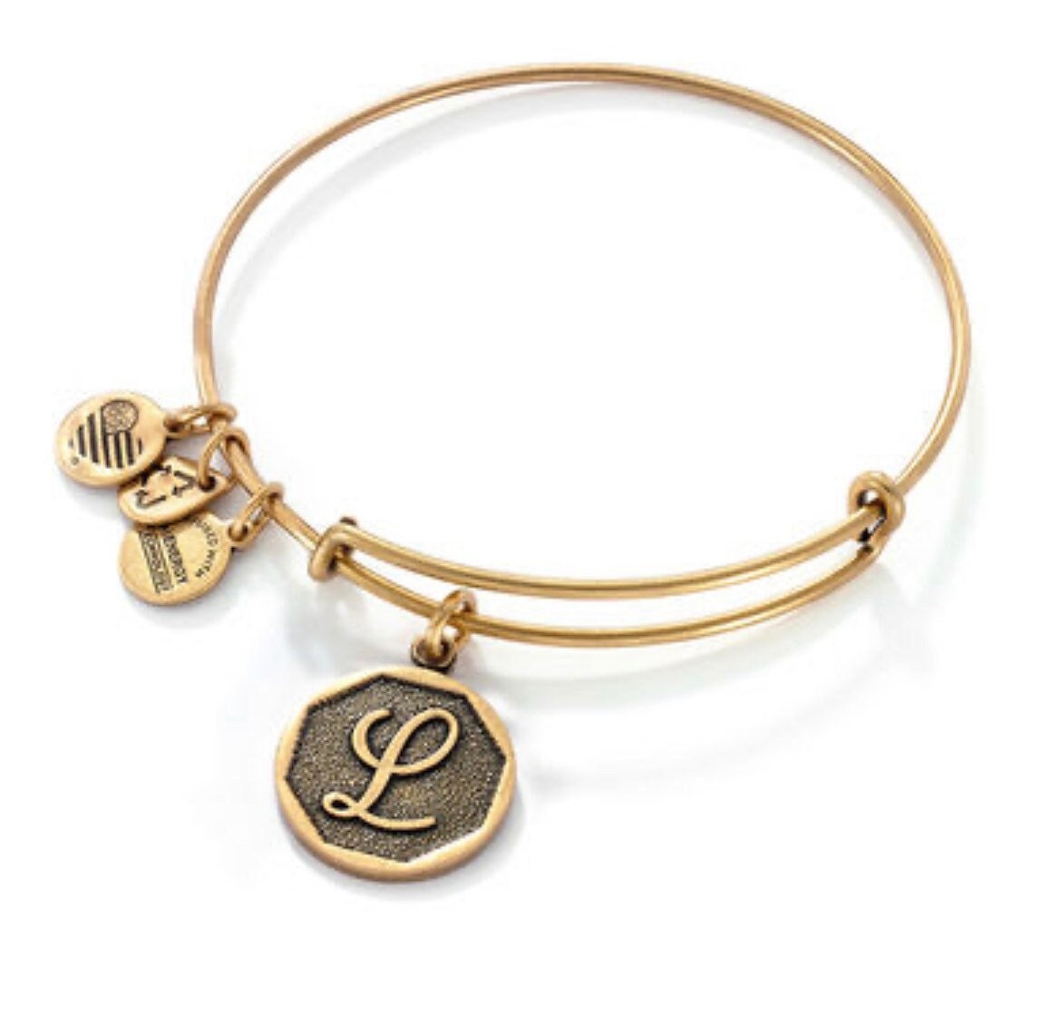 Alex and Ani - “L” Initial Bangle Bracelet Retired & Rare, Rafaelian Silver/Gold, Stackable, Expandable, Collectable Gift for Her, EUC