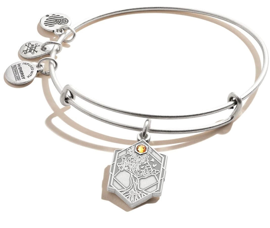 Alex and Ani - Tree of Life w/ Swarovski Crystal Charm Bangle Bangle Bracelet - Rafaelian Silver