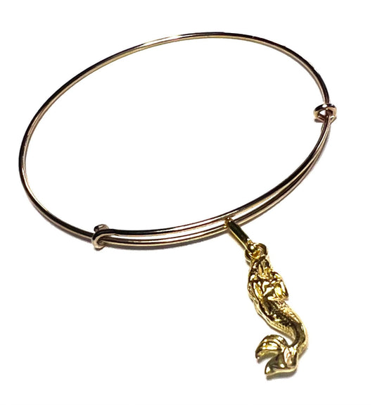 Alex and Ani - 14k Gold Plated Mermaid Station Charm Bracelet Bangle