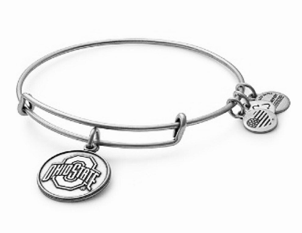 Alex and Ani - Ohio State University Logo Charm Bangle, Rafaelian Silver/Gold, Adjustable Bracelet, Show Your School Pride Collectable Gift