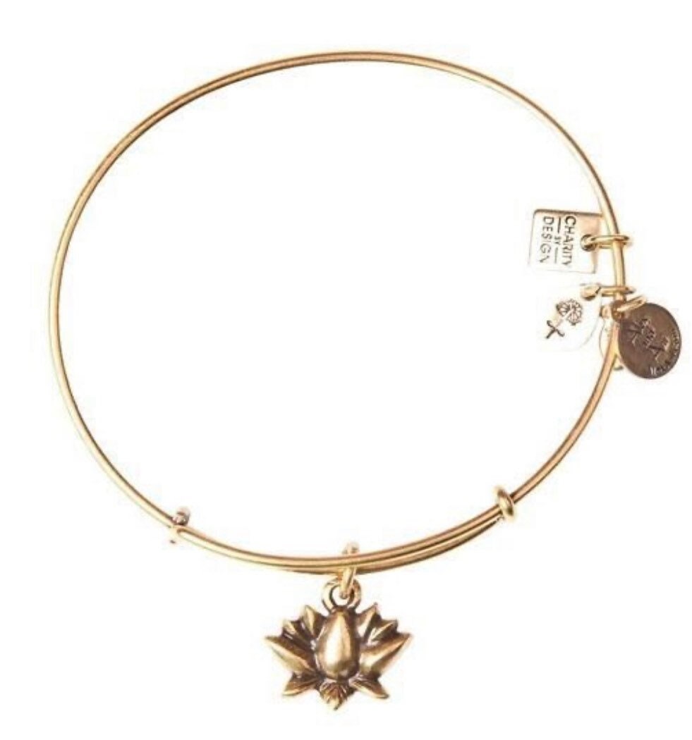 Alex and Ani - Lotus Blossom Charm Bracelet, Rafaelian Gold/Silver