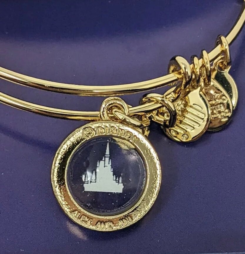 Alex and Ani - Disney Park Exclusive Bracelet - WDW Cinderella’s Castle Charm Rafaelian Gold, Collectors Bracelet, 50th Anniversary Limited