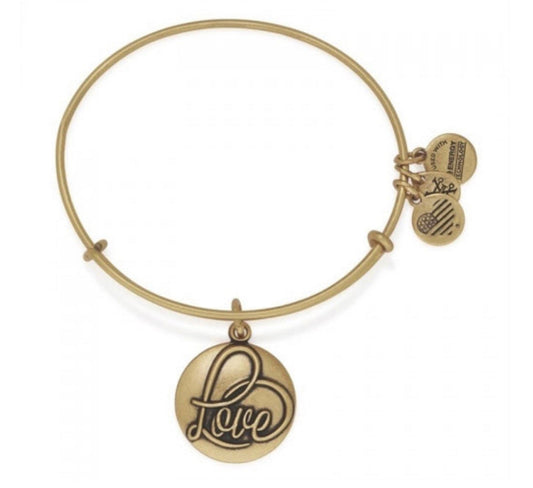 Alex and Ani - Cursive LOVE Charm Bangle Bracelet, 2 Styles