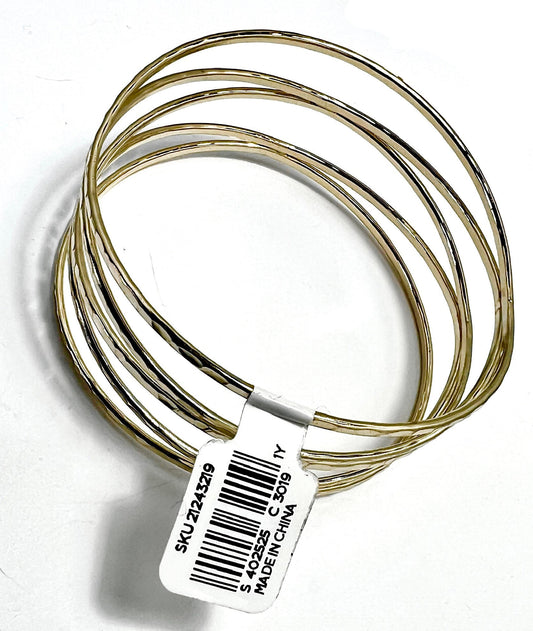 Ann Taylor Loft New With Tags Hammered Wavy Cuff Bangle Bracelet, Gold Tone, Gift for Her