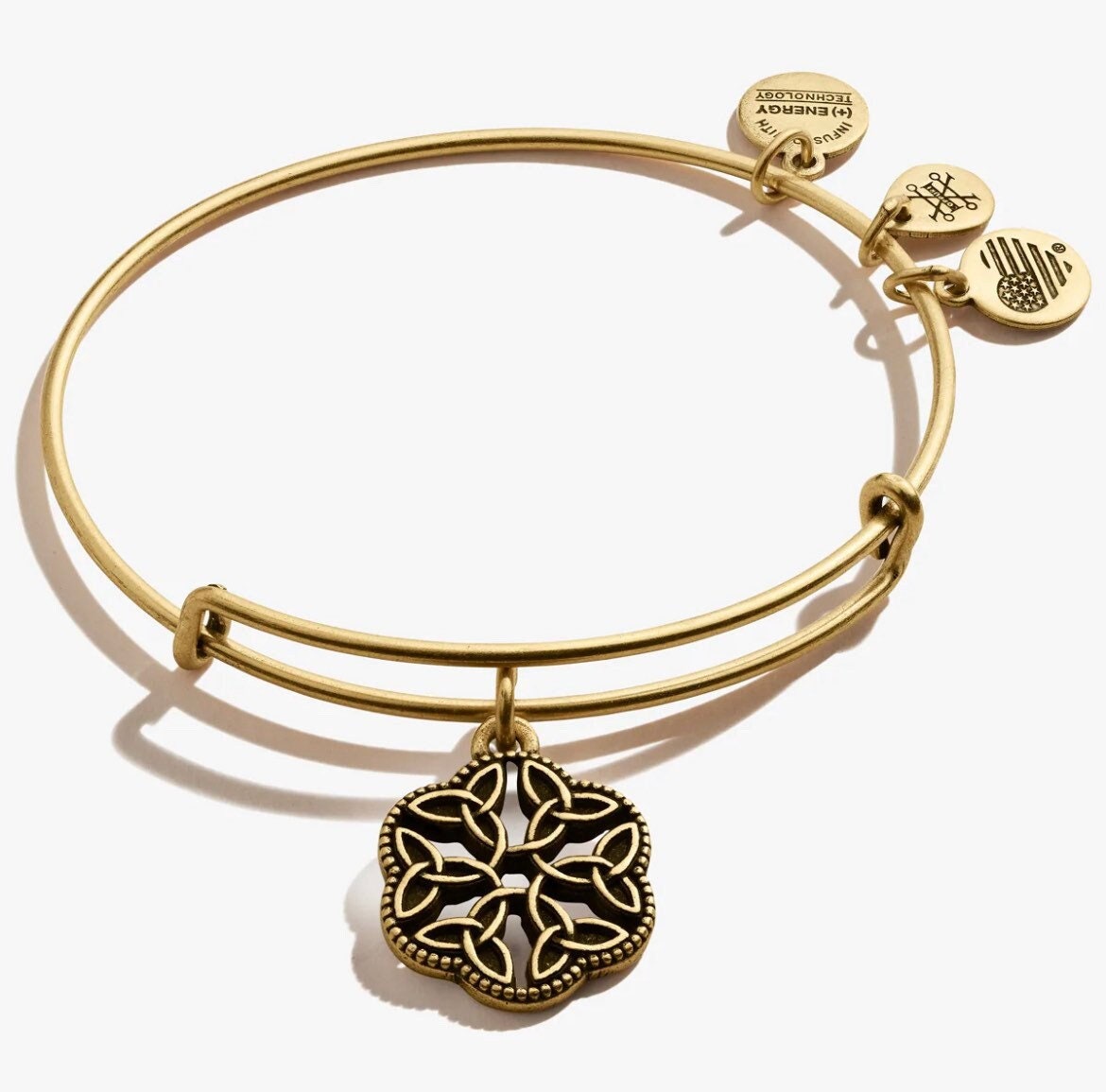 Alex and Ani - Endless Knot III Charm, Gift for Her in Rafaelian Gold/Silver, Adjustable & Stackable, Collector’s Bracelet Bangle