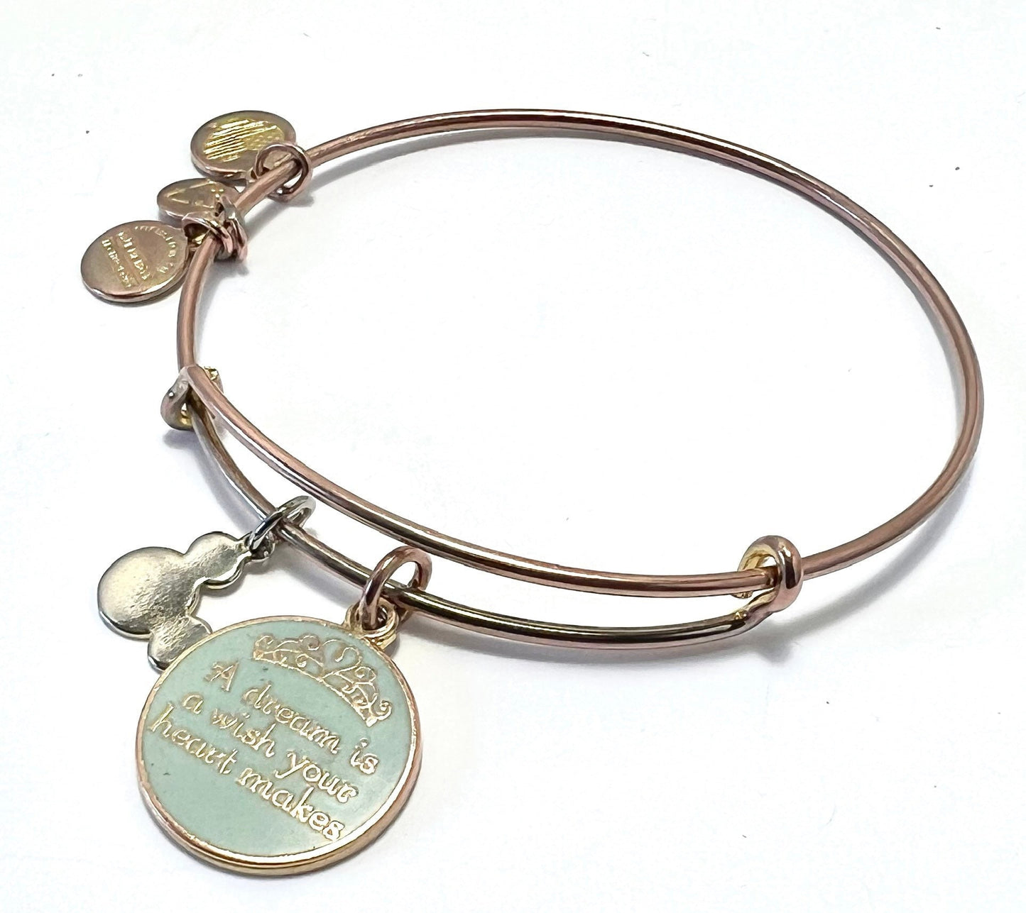 Alex and Ani - Disney Park Exclusive “A dream is a wish your heart makes” Rafaelian Shiny Rose Gold/Silver, Bracelet, Gift for Her NWOT