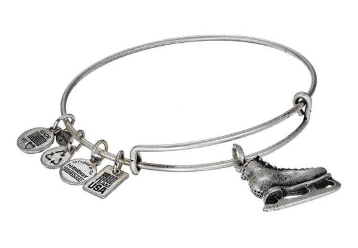 Alex and Ani - TEAM USA Ice Skate Silver Charm Bangle, Stackable, Collector’s Bracelet, Gift for Her