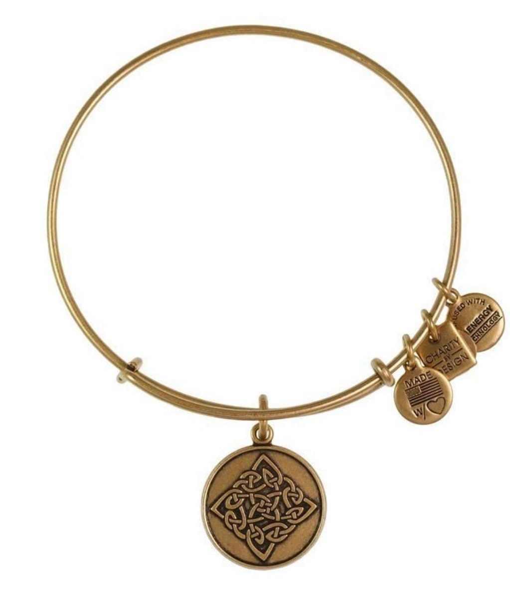 Alex and Ani - Charity by Design, Celtic Knot Charm Bangle Bracelet, Adjustable & Stackable, Rafaelian Gold/Silver Gift for Her - Both NWT