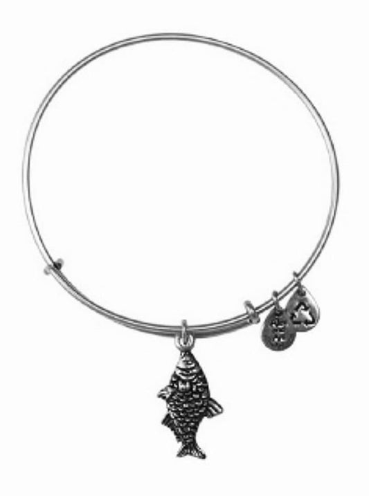 Alex and Ani - Koi Fish Charm Bangle Rafaelian Silver or Rafaelian Gold, Stackable, Adjustable, Collectable Gift for Her NWOT