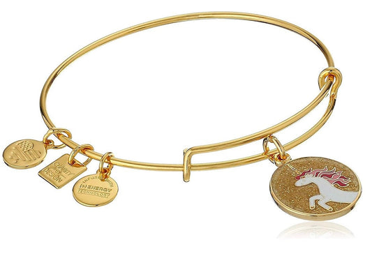 Alex and Ani - Unicorn Charm, Rafaelian Shiny Silver/ShinyGold, Stackable, Adjustable, Collector’s Bracelet, Gift for Her