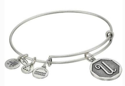 Alex and Ani - “U” Initial Bracelet Charm Bangle, Rafaelian Silver® Stackable, Adjustable Bracelet, Collectors Gift for Her