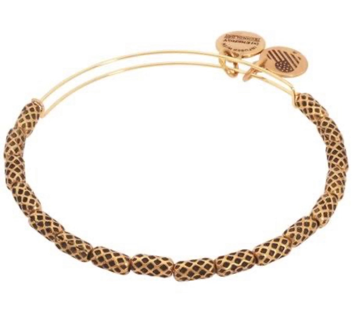 Alex and Ani - Beehive Beaded Bangle Bracelet - Shiny Rafaelian Rose Gold/Silver®, Adjustable, Collector’s Gift for Her