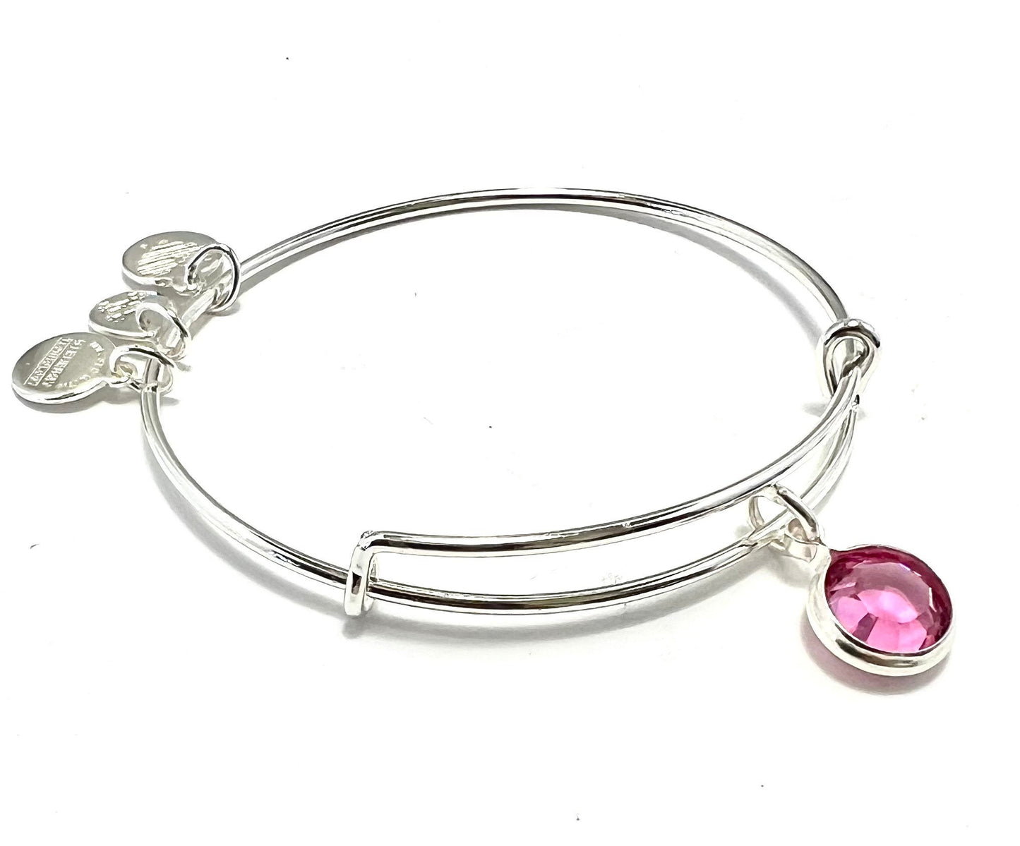 Alex and Ani - October Birthstone, Clear Rose Crystal Charm Bangle Bracelet