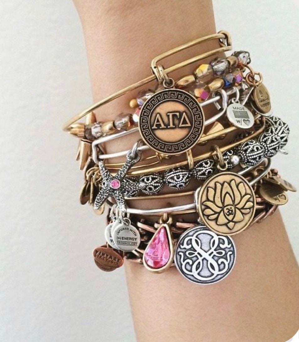 Alex and Ani - New Beginnings, Lotus With Ohm Symbol in the Middle Charm, Rafaelian Gold/Silver