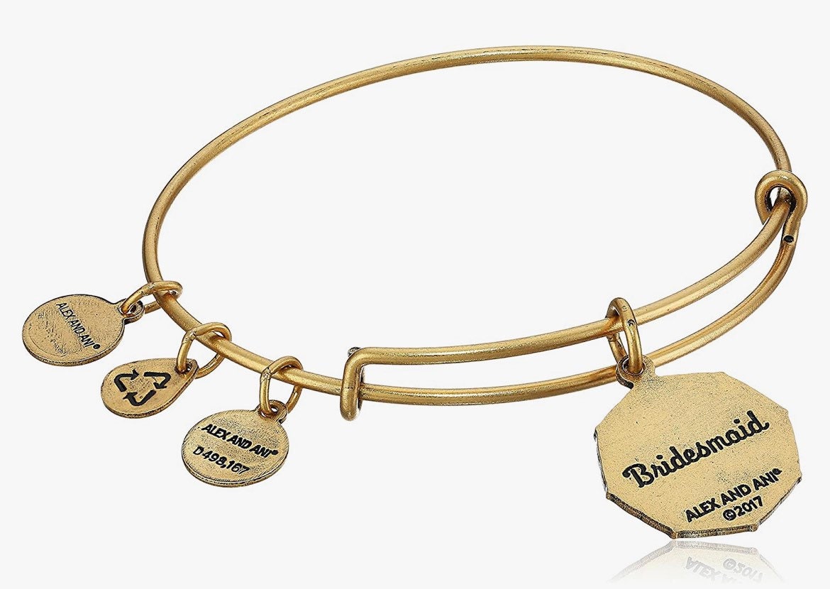 Alex and Ani - Bridesmaid Charm Bangle, Rafaelian Silver/Gold, Sister of My Heart,  Swarovski Crystal, Collectable Wedding Gift for BFF