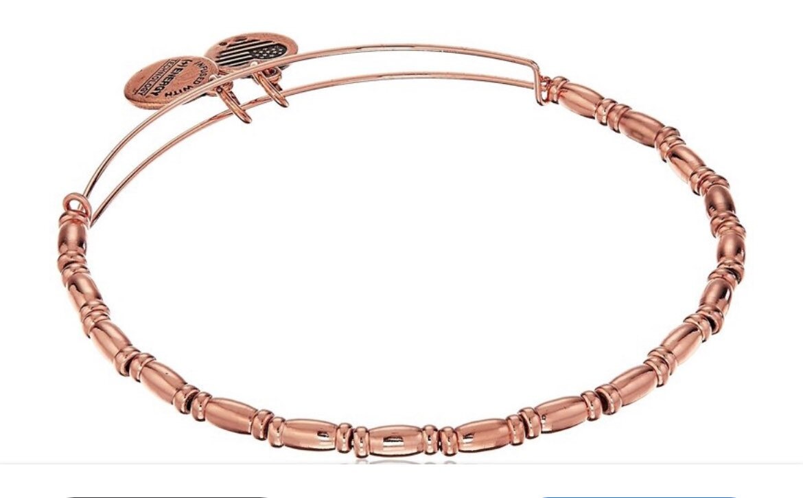 Alex and Ani - Female Reed Beaded Bangle Bracelet - Shiny Rafaelian Rose Gold/Silver®, Adjustable, Collector’s Gift for Her