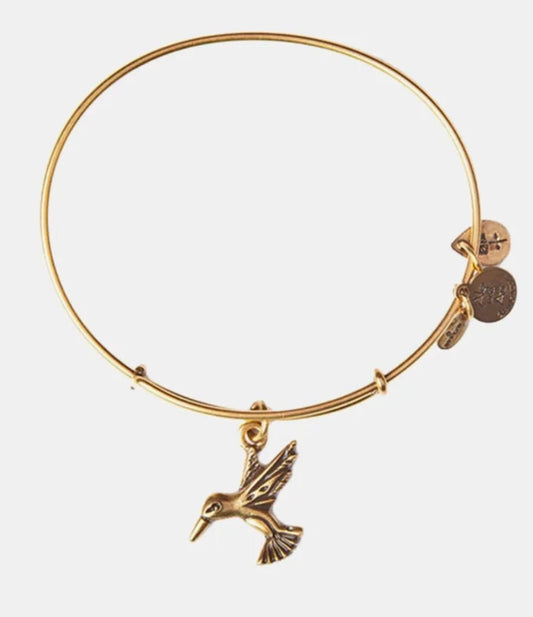 Alex and Ani - Hummingbird Charm in Rafaelian Gold/ Rose Gold Finish Charm Bangle, Collectors Gift for Her, EUC