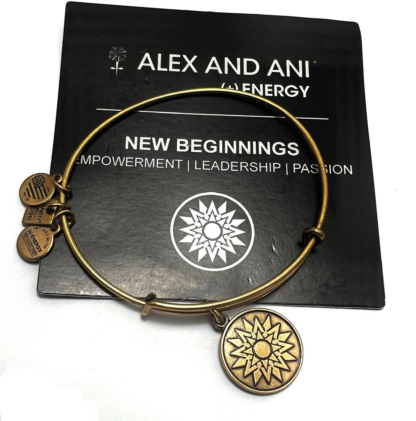 Alex and Ani - New Beginnings, Flower Charm Start Your Life With One New Step, Rafaelian Gold/Silver, Recovery Charm