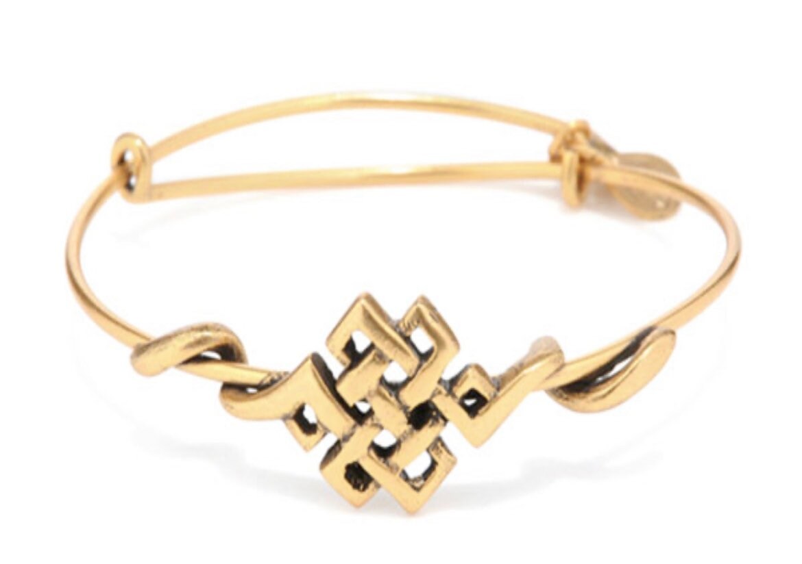 Alex and Ani - Endless Knot Wrap, Gift for Her in Rafaelian Silver/Gold Collector’s Bangle Bracelet, Gift for Her