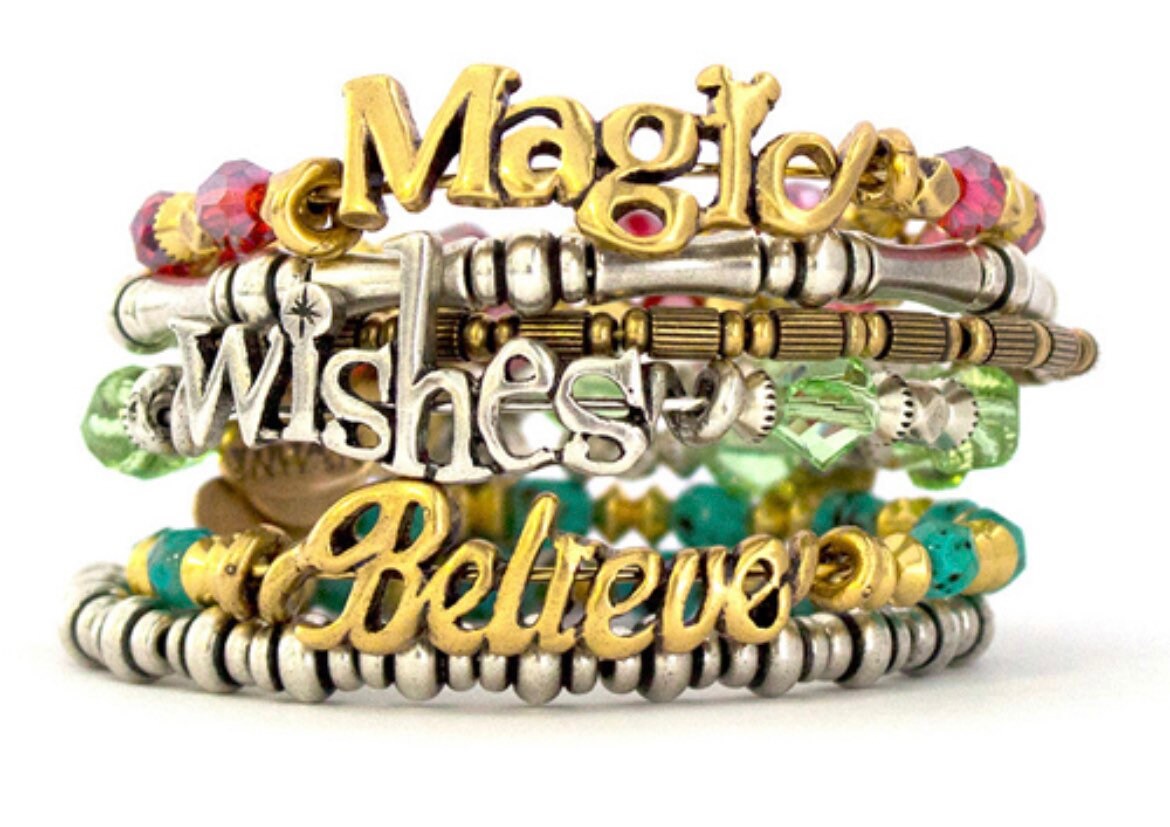 Alex and Ani - Disney Park Exclusive - Believe Wrap - Rafaelian Gold & Teal Resin Beads, Collector’s Bracelet, Gift for Her